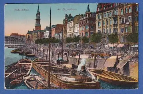 Alte AK Hamburg Am Dovenfleet , ungelaufen 