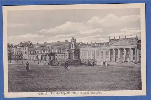 Alte AK Kassel Friedrichplatz mit Denkmal Friedrich II. ungelaufen