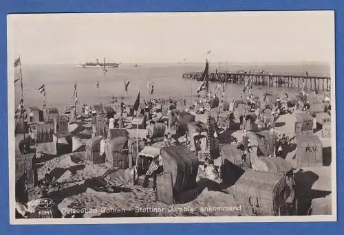 Alte AK Ostseebad Göhren, Stettiner Dampfer gelaufen 1932