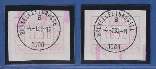 Belgien FRAMA-ATM P3005 ENDSTREIFEN-Anfang und -Ende mit Voll-O BRUXELLES 4.1.83