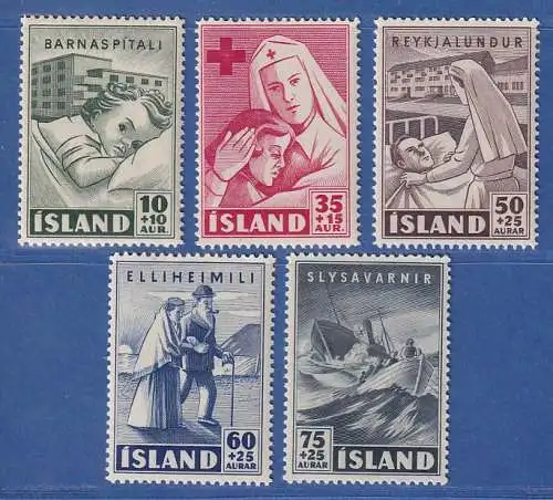 Island 1949 Wohltätigkeitsvereinigungen Mi.-Nr. 254-258 Satz kpl. ** 