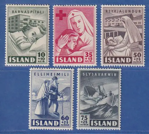 Island 1949 Wohltätigkeitsvereinigungen Mi.-Nr. 254-258 Satz kpl. ** 