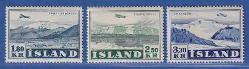 Island 1952 Flugzeuge über Landschaften Mi.-Nr. 278-80 Satz kpl. ** 