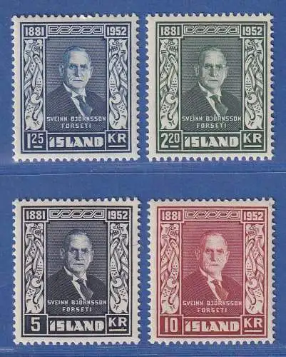Island 1952 Sveinn Björnsson Mi.-Nr. 281-84 Satz kpl. ** 