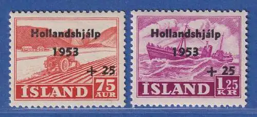 Island 1953 Für die holländischen Hochwasseropfer Mi.-Nr. 285-86 kpl. **