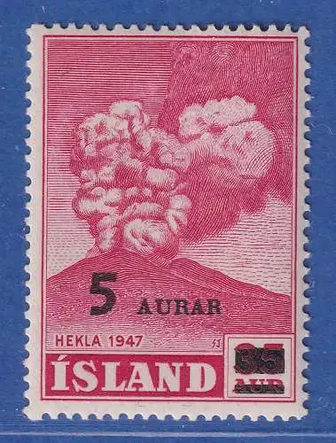 Island 1954 Vulkan Hekla Mi.-Nr. 292 ** 