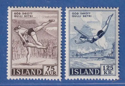 Island 1955 Sport Ringen Turmspringen Mi.-Nr. 298-99 Satz kpl. ** 