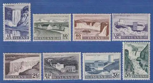 Island 1956 Elektrizitätswerke und Wasserfälle Mi.-Nr. 303-310 Satz kpl. ** 