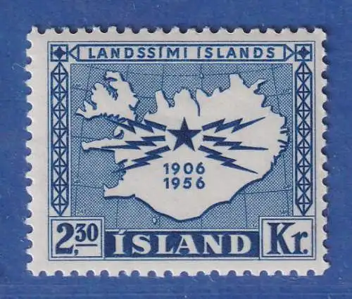 Island 1956 50 Jahre Telefon und Telegraf Mi.-Nr. 311 ** 