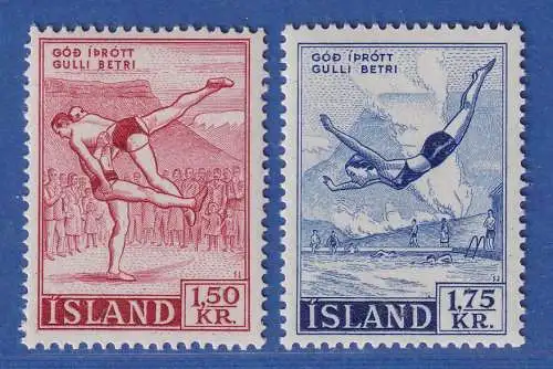 Island 1957 Sport Ringen Turmspringen Mi.-Nr. 314-315 Satz kpl. ** 