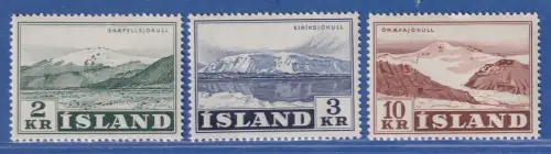 Island 1957 Landschaften Mi.-Nr. 316-318 Satz kpl. ** 