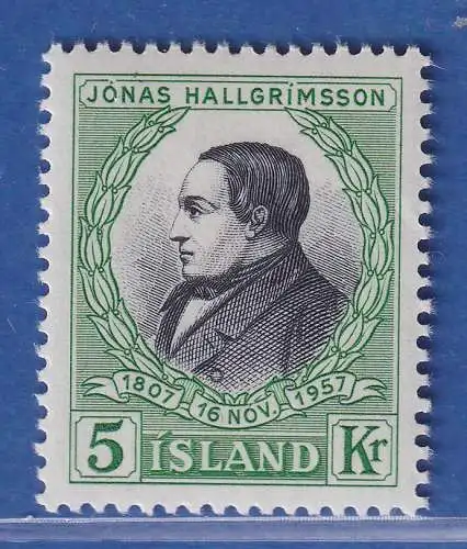 Island 1957 Jónas Hallgrimsson Mi.-Nr. 322 ** 