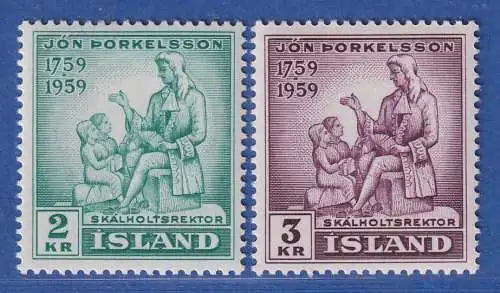 Island 1959 Jón Thorkelsson Mi.-Nr. 331-332 Satz kpl. ** 