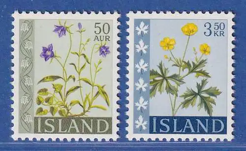 Island 1962 Blumen Mi.-Nr. 359-60 Satz kpl. ** 