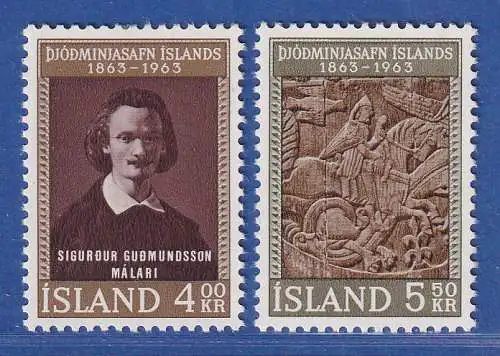 Island 1963 150 Jahre Nationalmuseum Mi.-Nr. 368-69 Satz kpl. ** 