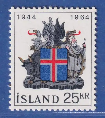 Island 1964 20 Jahre Republik Islands Mi.-Nr. 380 ** 