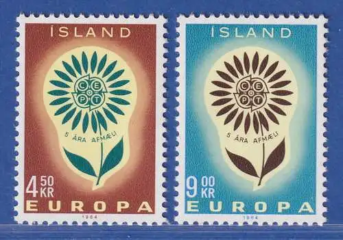 Island 1964 Europa Blume Mi.-Nr. 385-86 Satz kpl. **