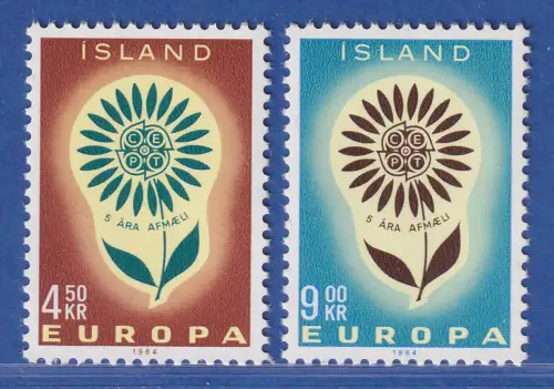 Island 1964 Europa Blume Mi.-Nr. 385-86 Satz kpl. **