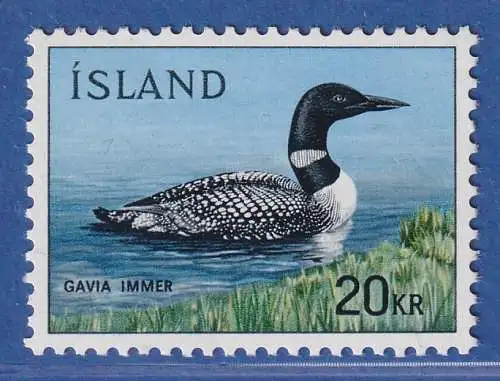 Island 1967 Einheimische Fauna, Eistaucher Mi.-Nr. 408 ** 