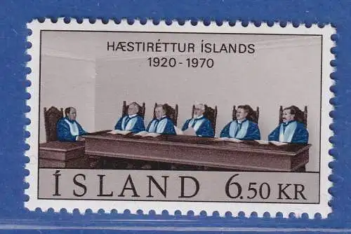 Island 1970 50 Jahre Oberster Gerichtshof Mi.-Nr. 438 ** 