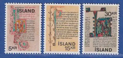 Island 1970 Isländische Handschriften Mi.-Nr. 439-41 Satz kpl. ** 