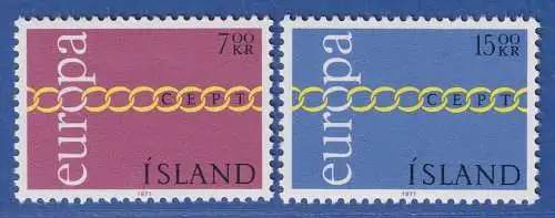 Island 1971 Europa Kette Mi.-Nr. 451-52 Satz kpl. **