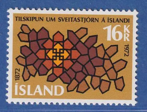 Island 1972 Gesetzgebung der Gemeindeverwaltung Mi.-Nr. 463 ** 