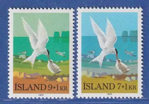 Island 1972 Naturschutz, Küstenseeschwalbe Mi.-Nr. 469-70 Satz kpl. ** 