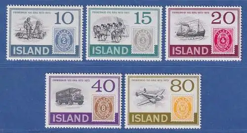 Island 1973 100 Jahre isländ. Briefmarken Mi.-Nr. 473-77 Satz kpl. **