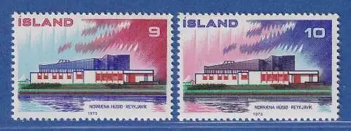 Island 1973 Haus des Nordens, Reykjavik Mi.-Nr. 478-79 Satz kpl. ** 