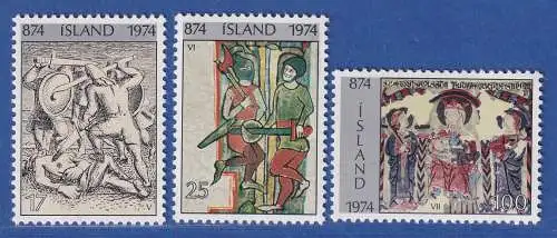 Island 1974 1100 Jahre Besiedlung Islands Mi.-Nr. 491-93 Satz kpl. ** 
