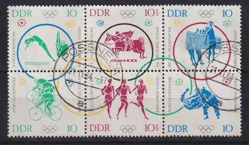 DDR 1964 Olympiade  Mi.-Nr. 1039-1044 Zusammendruck O PÖSSNECK