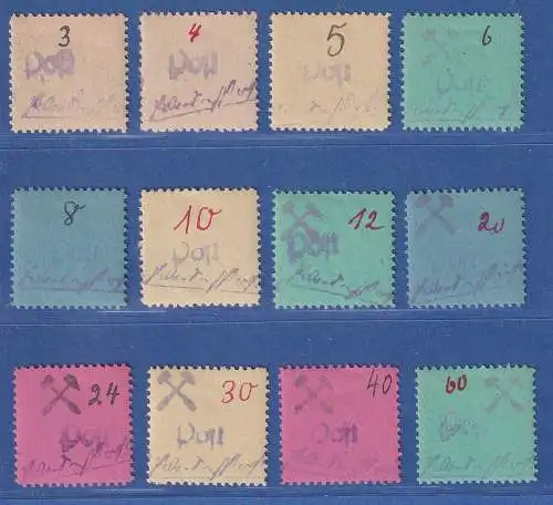 Lokalausgaben Großräschen 1945, kompletter Satz Mi.-Nr. 1-12 postfrisch **