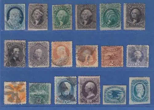 USA Sortiment aus 18 alten Marken, meist gebraucht, viele bessere. ANSEHEN !
