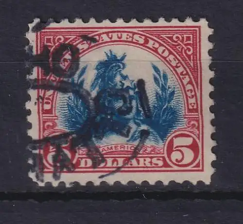USA 1923 Freimarke Allegorie "Amerika" 5 Dollar Mi.-Nr. 285 gestempelt. 