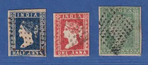 Indien 1854 Königin Viktoria Mi.-Nr. 4-6 gestempelt 