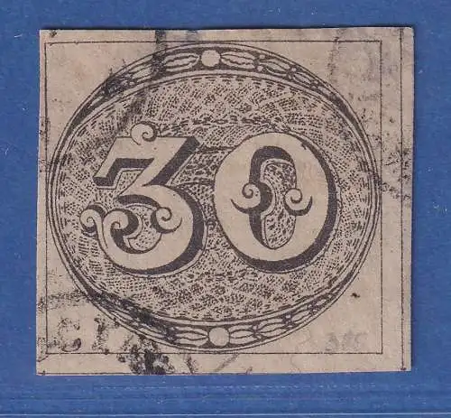 Brasilien 1843 Ochsenauge / Olho de Boi 30 Reis Mi.-Nr. 1 gestempelt 