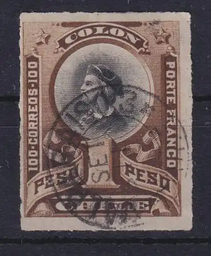 Chile 1892 100 Pesos Mi.-Nr. 40 gestempelt. 