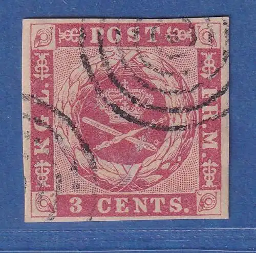 Dänisch-Westindien 1866 Krone 3 C  Mi.-Nr. 2 gestempelt