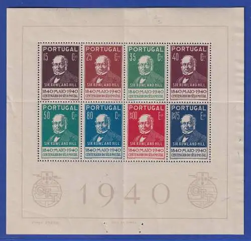Portugal 1940 Briefmarkenjubiläum Mi.-Nr. Block 3 ungebraucht *