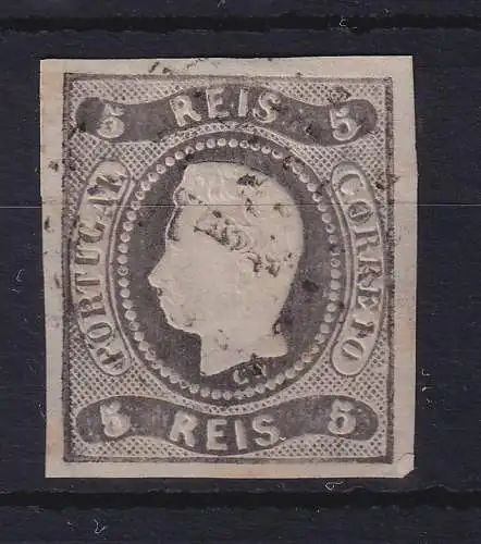 Portugal 1866 König Luis I. 5 Reis Mi.-Nr. 17 gestempelt