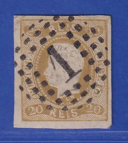 Portugal 1866 König Luis I. 20 Reis Mi.-Nr. 19 mit Punktrost-Nr.-O 1