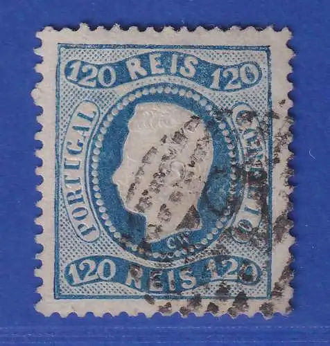 Portugal 1867 König Luis I. 120 Reis Mi.-Nr. 32 mit Rost-Nr.-O 