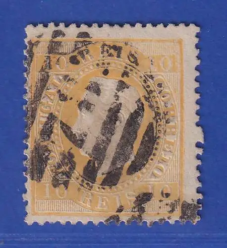 Portugal 1871 König Luis I. 10 Reis Mi.-Nr. 35xC mit Rost-Nr.-O