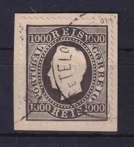Portugal 1884 König Luis I. 1000 Reis Mi.-Nr. 61 B O auf Briefstück