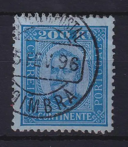 Portugal 1893 König Carlos I. 200 Reis  Mi.-Nr. 76yB  O COIMBRA