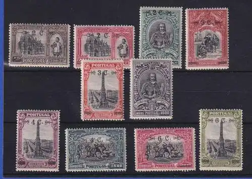 Portugal 1926 Neuer Wertaufdruck Mi.-Nr. 430-439 Satz kpl. ungebraucht *
