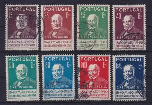 Portugal 1940 Briefmarkenjubiläum Sir Rowland Hill Mi.-Nr. 622-629 gestempelt