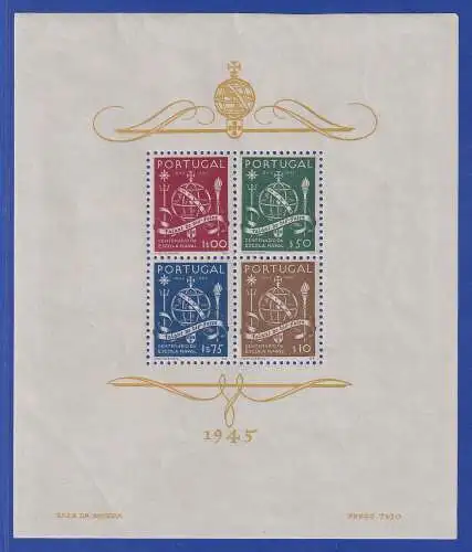 Portugal 1945 Marineschule  Mi.-Nr. Block 9 ungebraucht *