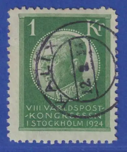 Schweden 1924 50 Jahre Weltpostverein (UPU) 1 Krone Mi.-Nr. 171 mit Eckstempel 